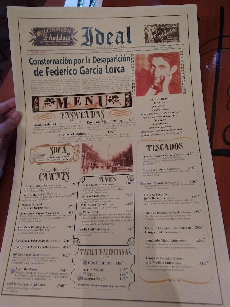 Lorca restaurante español Menu - Image 4