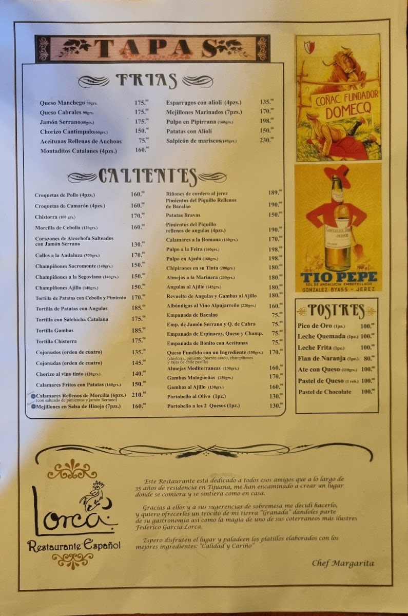 Lorca restaurante español Menu - Image 5